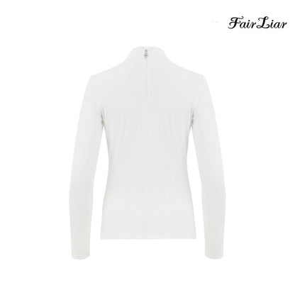 FAIRLIAR LONG SLEEVE FS4TS01FWH Frill High Neck WH