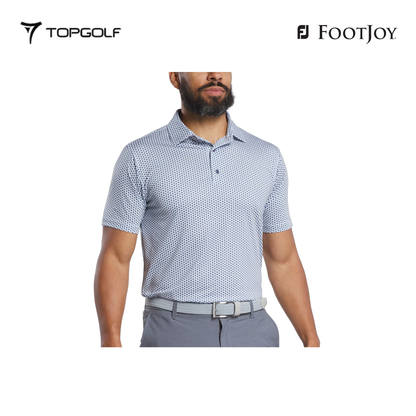 FOOTJOY POLO 32570 FS HOUNDSTOOTH GEO LSL WHITE