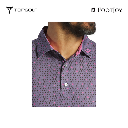 FOOTJOY POLO M 31377 EW FLYING WASP PRT LSL BLACK