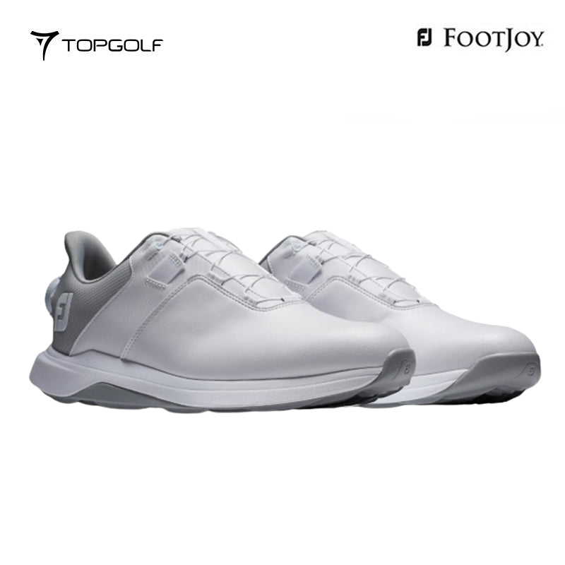 FOOTJOY Sepatu Golf Pria ProLite BOA Spikeless #975K-OR Putih/Abu-abu Teknologi BOA & Anti Air