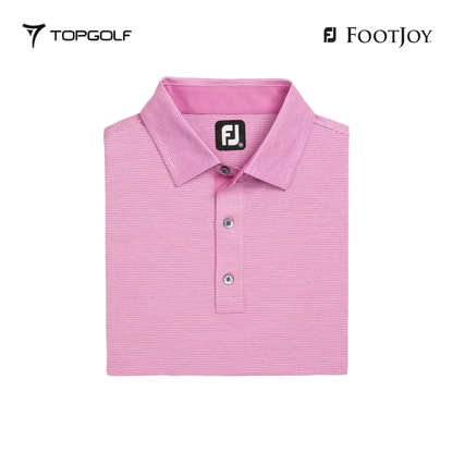 FOOTJOY POLO M 31372 EW HEATHER STRIPE LSL PINK