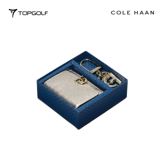 Dompet Golf Pria Wanita COLE HAAN WM U07040 TOWN CARD CASE GIFT SET GOLD