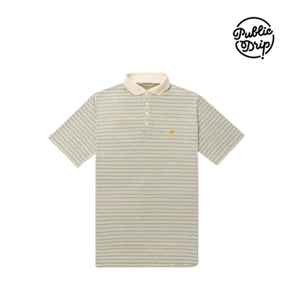 atasan pria golf Public Drip M Drip Strip Jaquard Polo Cream