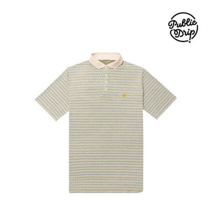 atasan pria golf Public Drip M Drip Strip Jaquard Polo Cream