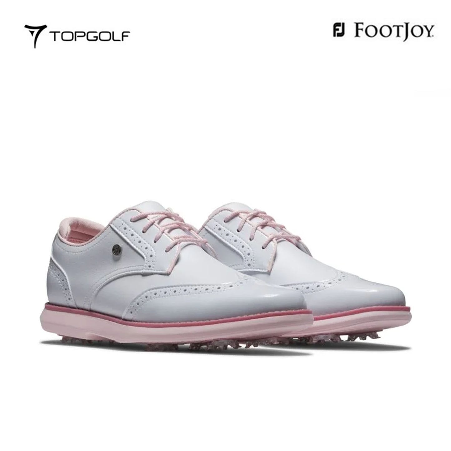 sepatu wanita golf Footjoy Shoes 97932 Ef Traditions W Wht/Wht/Pnk