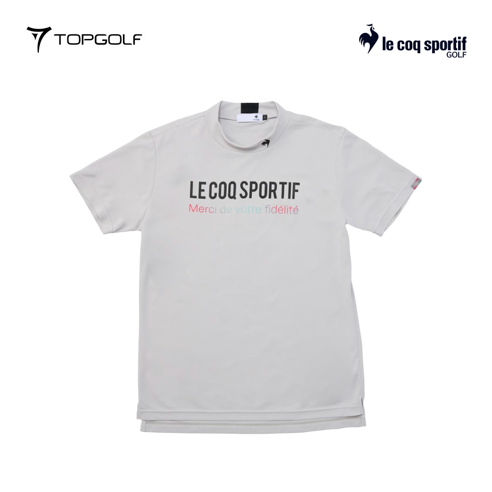 atasan pria golf  Le Coq Polo M Lg5Shs55M 30Th Mock Neck Short Sleeve Gy00 25Ss