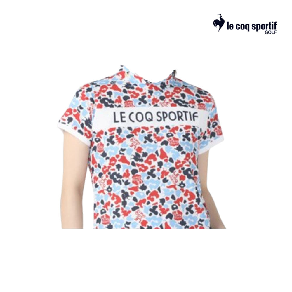 Le Coq Polo W Qgwxja15 Rooster Art Agg Mock Neck Wh