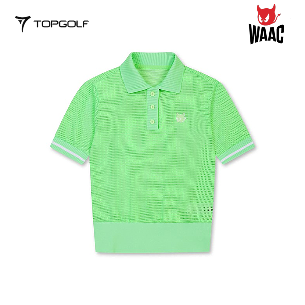 WAAC POLO W MESH LOOSE WWTCM25301-YGN 25SS