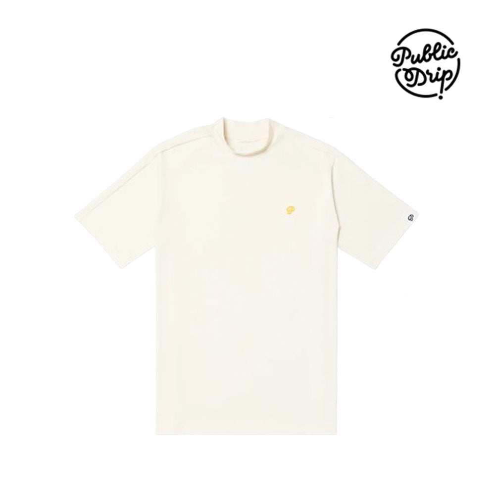 atasan pria golf Public Drip M Mock Neck Cream
