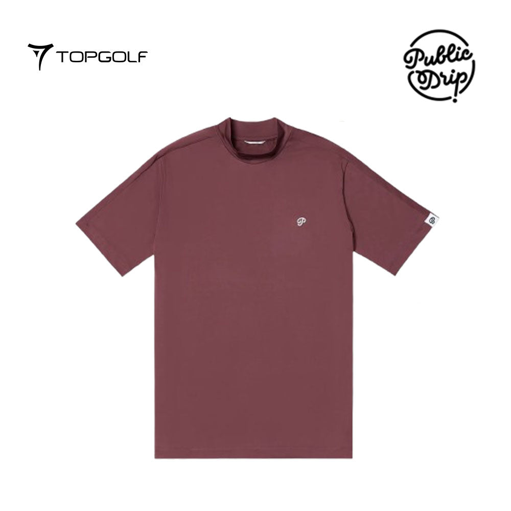 atasan pria golf Public Drip M Mock Neck Muave