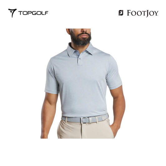 FOOTJOY POLO 32579 FS HTHR LSL LATTICE TRIM GREY