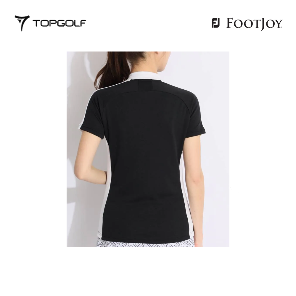 FOOTJOY POLO 81923 W ES JP W SOLID MOCK NECK BK