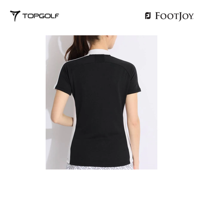 FOOTJOY POLO 81923 W ES JP W SOLID MOCK NECK BK