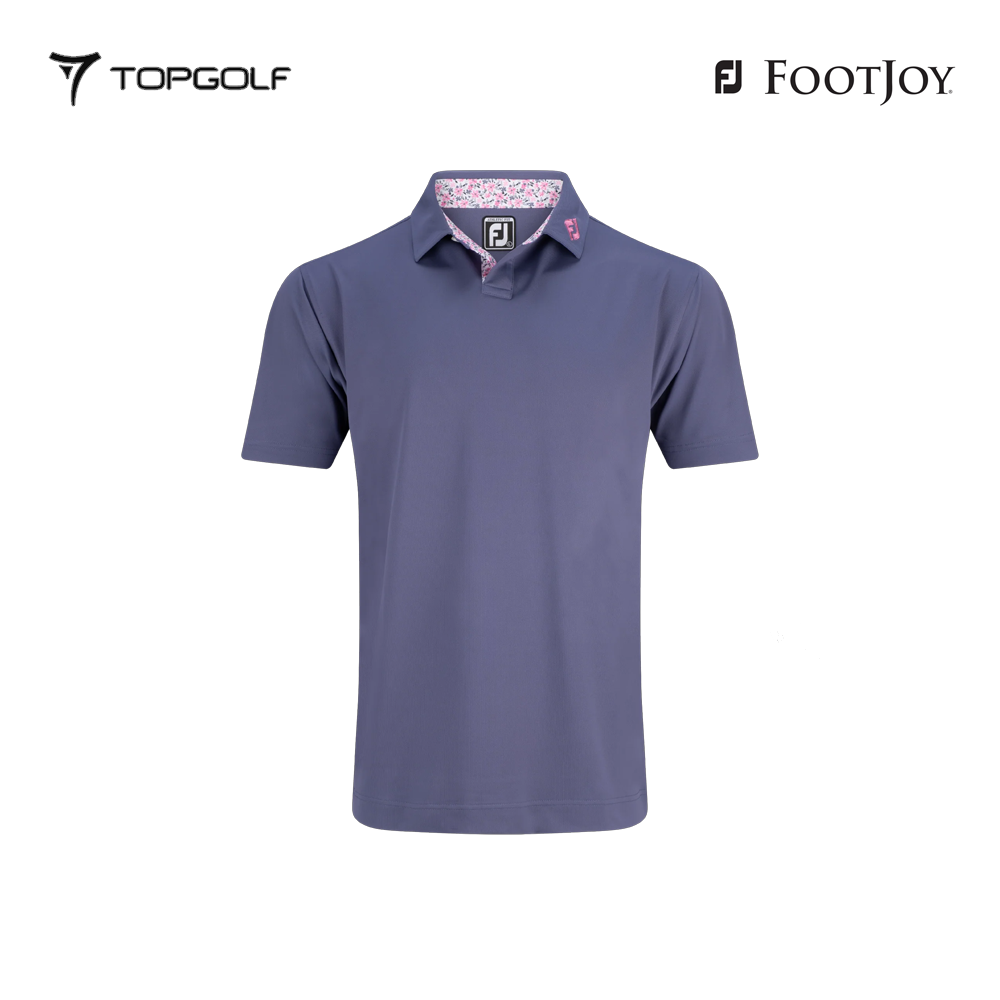 FOOTJOY POLO M 31386 EW STRH PIQ FLORAL TRIM DUSK