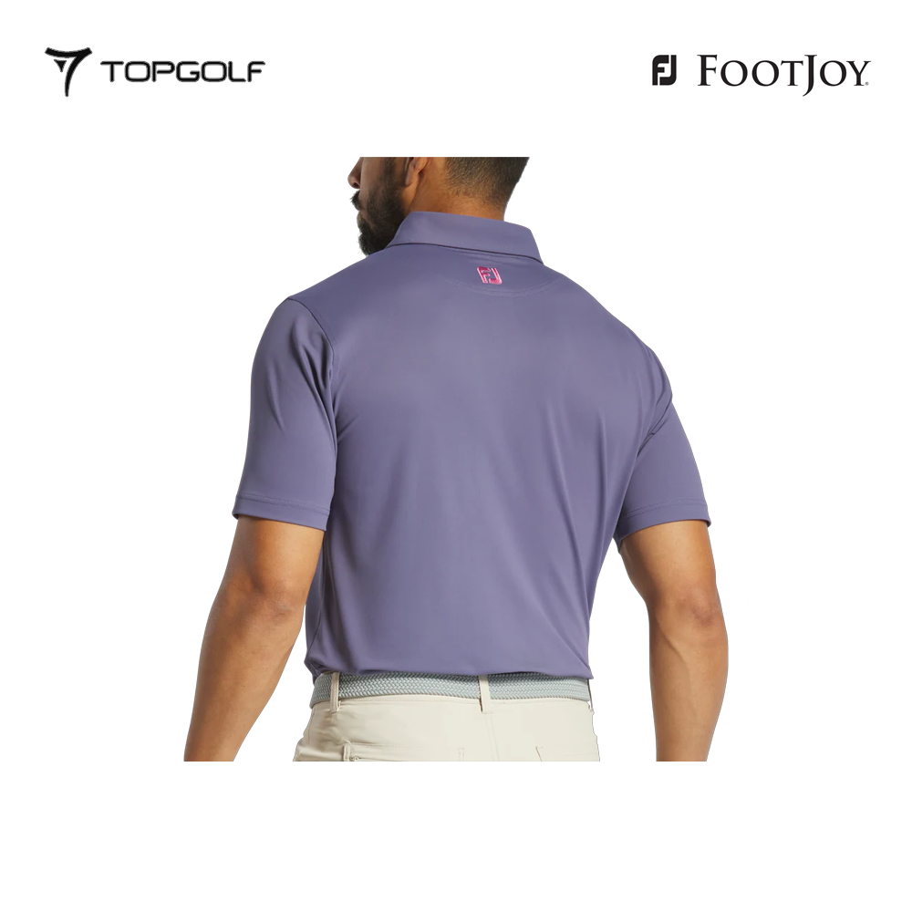 FOOTJOY POLO M 31386 EW STRH PIQ FLORAL TRIM DUSK
