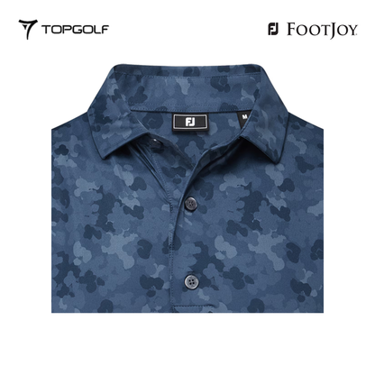 FOOTJOY POLO 32689 MEN FS LEAF CAMO LSL DENIM