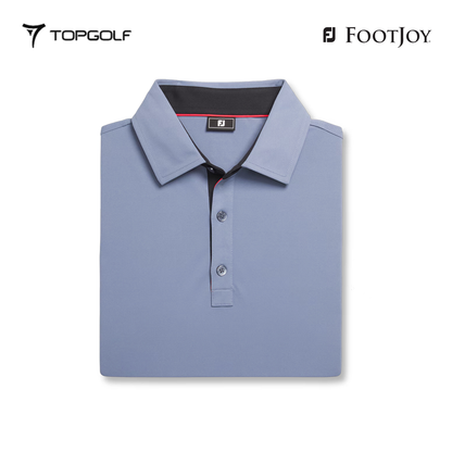 FOOTJOY POLO 32567 FS SOLID PIQUE BAND SLV FLINT