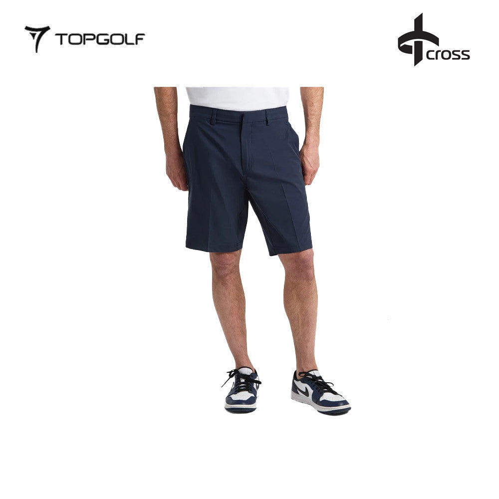 CROSS Celana Pendek Pria BYRON TECH CHINOS Navy – Celana Golf Teknis Anti Air & Fleksibel