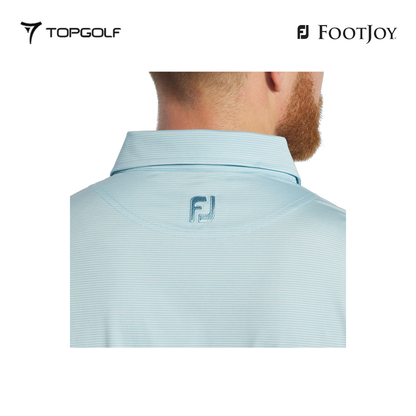 FOOTJOY POLO M 31371 EF HEATHER STRIPE LSL LAKE