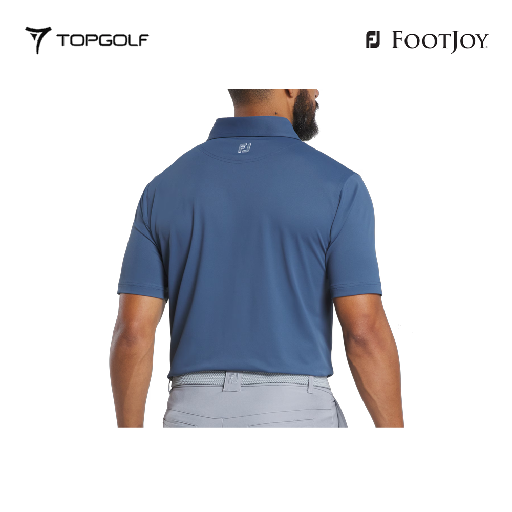 FOOTJOY POLO 32566 FS SOLID PIQUE BAND SLV DENIM