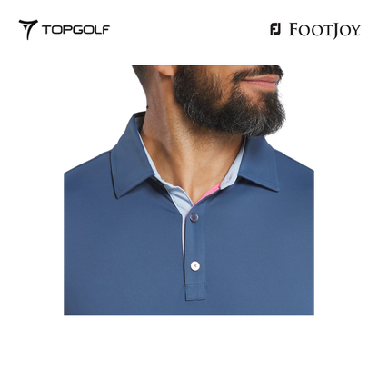 FOOTJOY POLO 32566 FS SOLID PIQUE BAND SLV DENIM